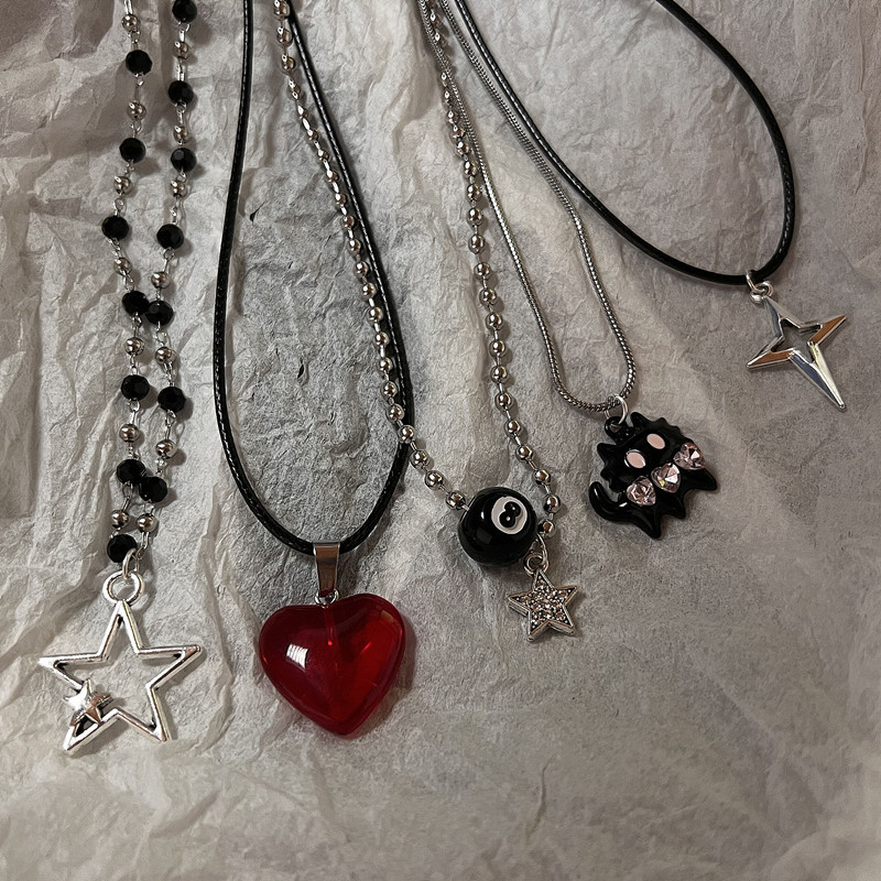Men Accessories Aesthetic - Collier avec pendentif étoile en cuir