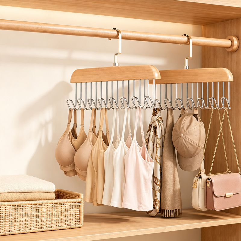Men'S Accessories Organizer For Wardrobe - Cintres à cravates en bois support