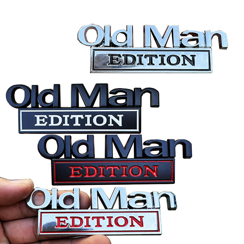 Men Accessories Logo - 【F】Autocollant 3D en métal chromé pour
