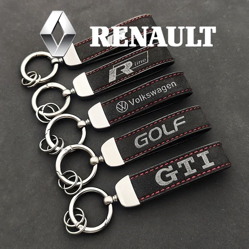 Men Accessories Logo - Porte-clés de luxe en cuir suédé
