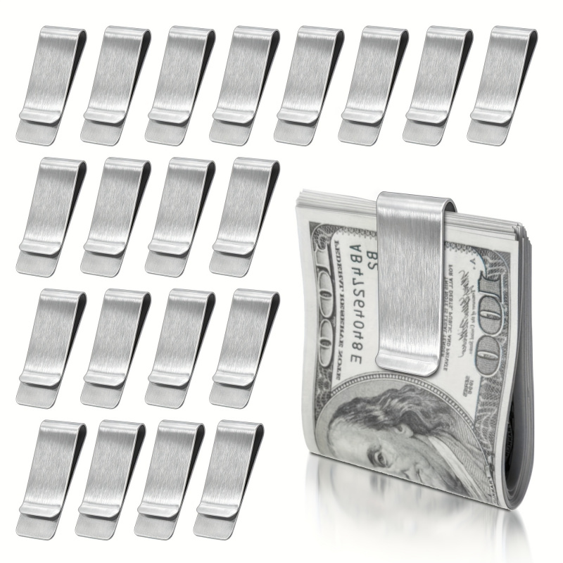 Money Clip Slim - Portefeuille fin en acier inoxydable argenté