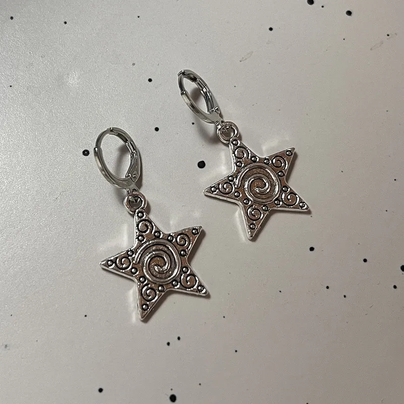 Men Accessories Aesthetic - Boucle d'oreille pendentif étoile spirale Vortex