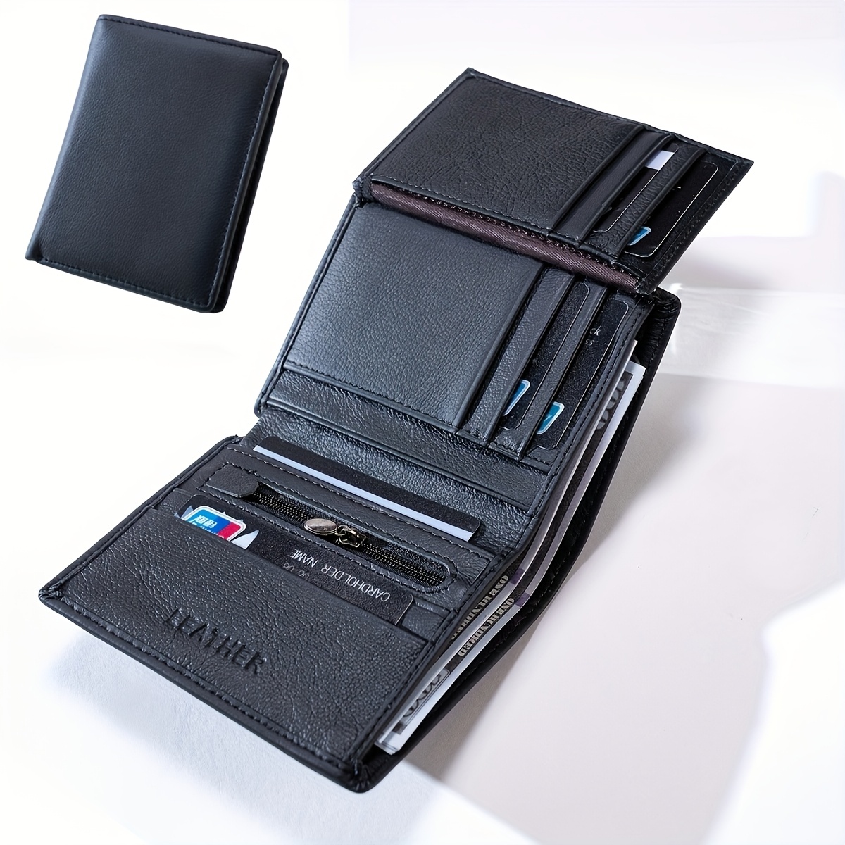 Money Clip Slim - 1 portefeuille en cuir de qualité