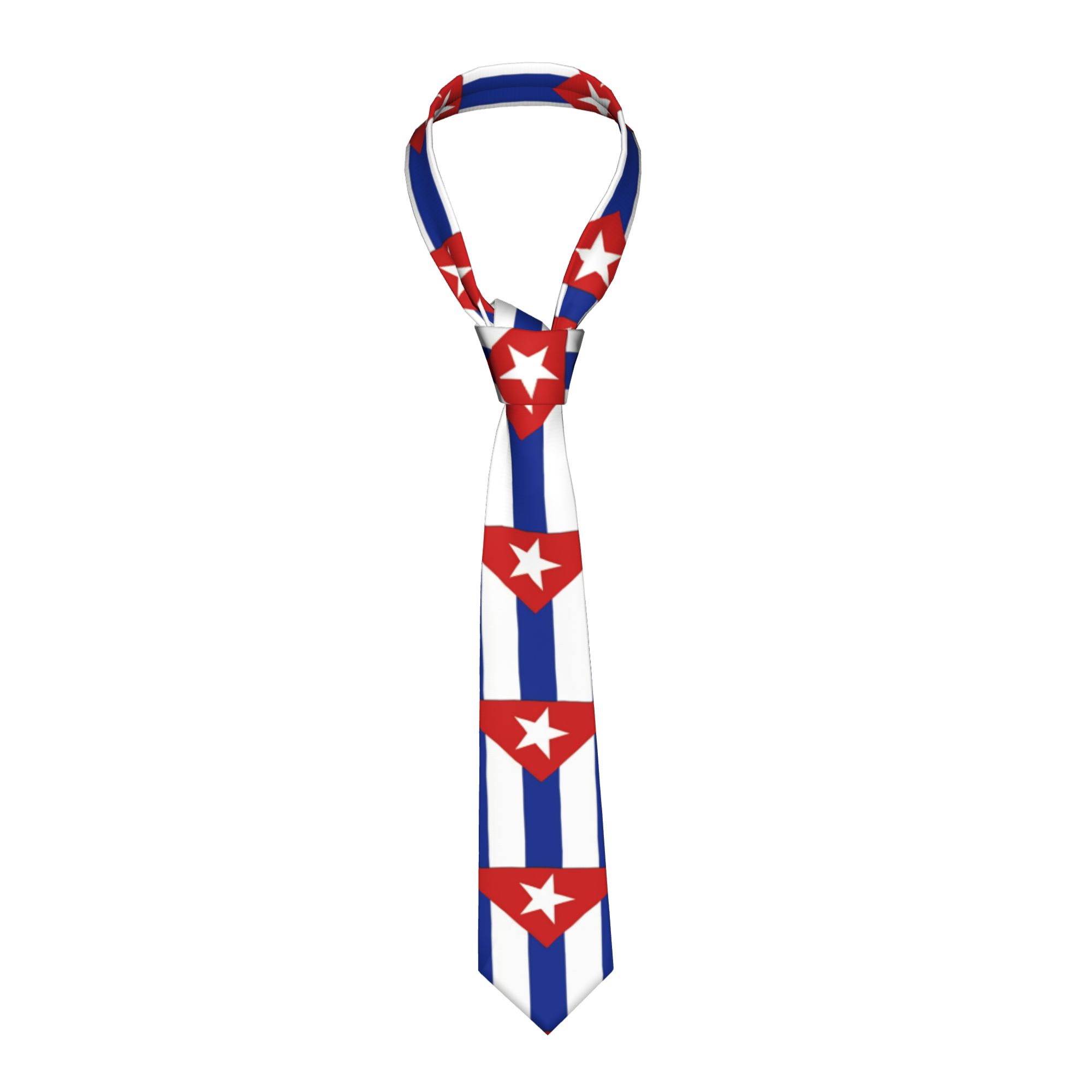 Men Accessories For Neck - Cravate à motif drapeau national cubain