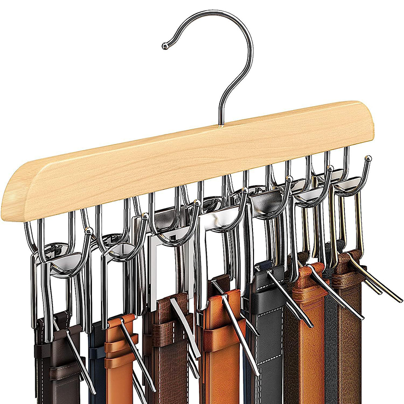 Men'S Accessories Organizer For Wardrobe - Porte-ceinture en bois pour femmes, cintres