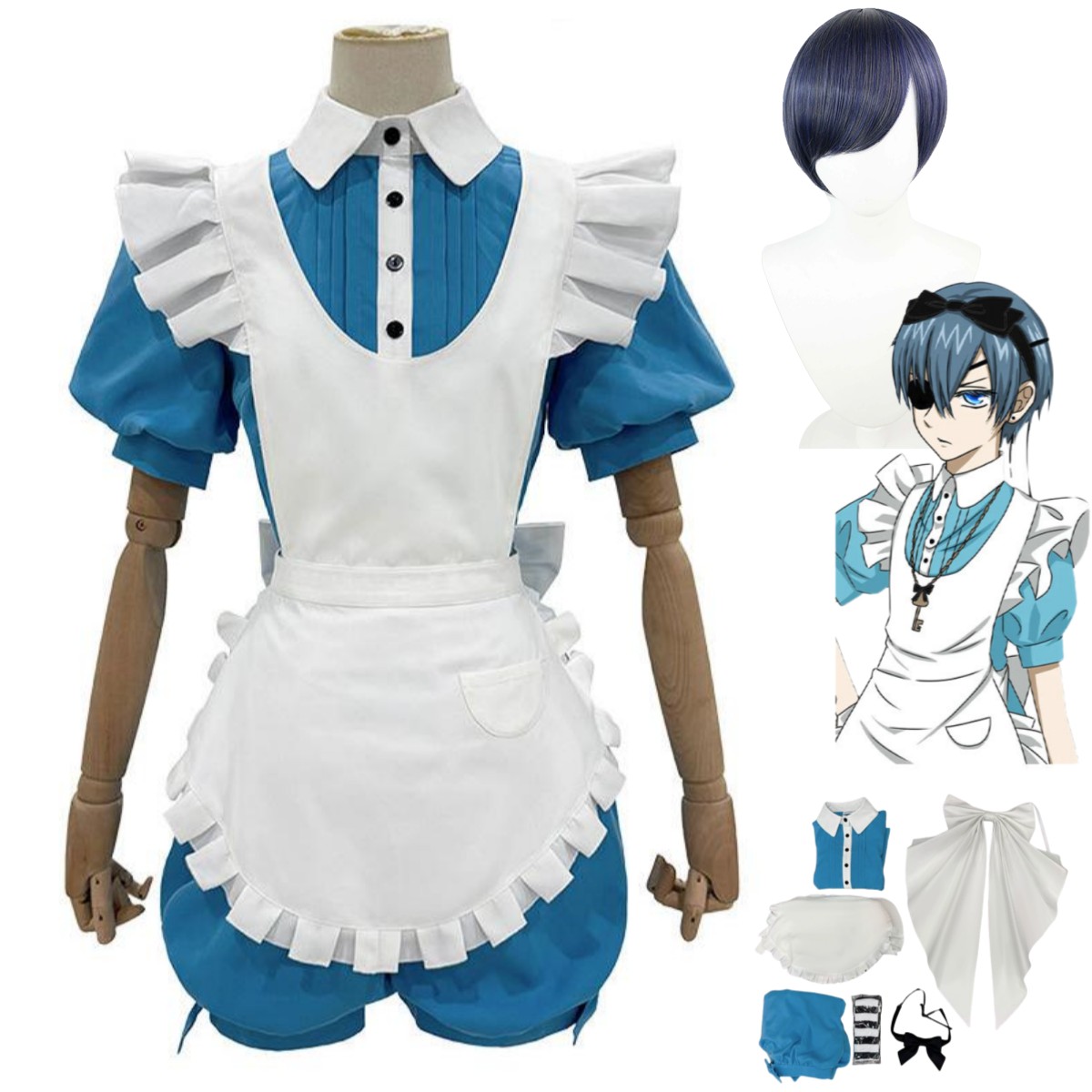 Men'S Accessories For Christmas - Costume de cosplay Ciel Phantomhive Sourire