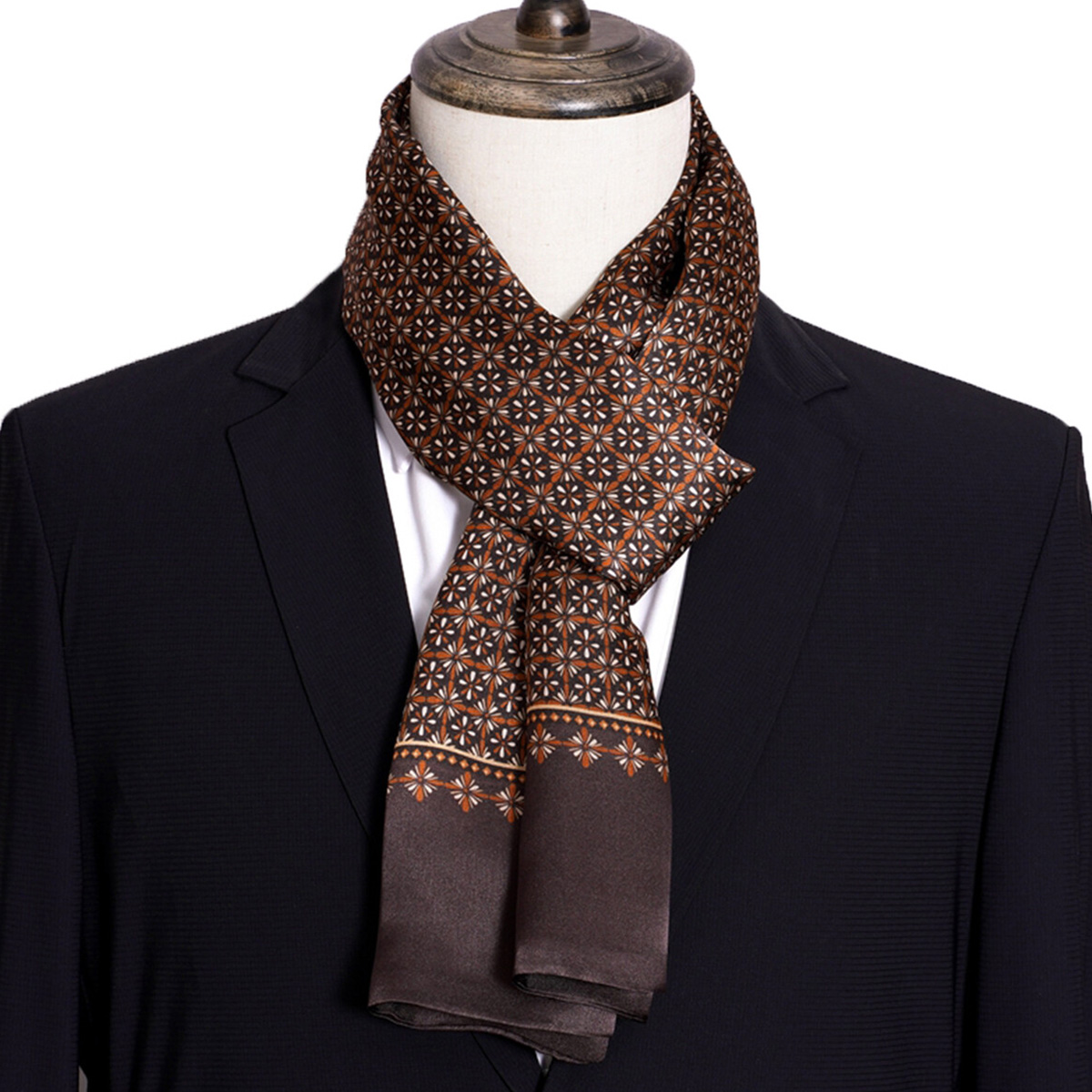 Nouveau foulard en soie à rayu - Men Accessories For Neck avis et prix