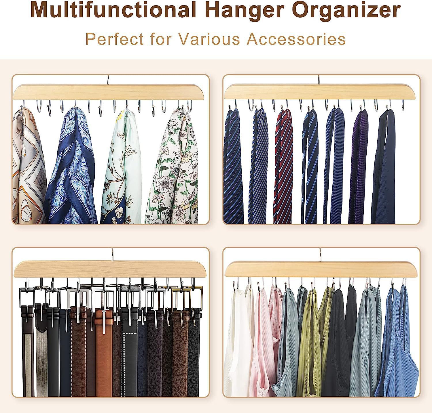 Ceinture en bois T1 cintres de - Men'S Accessories Organizer For Wardrobe avis et prix