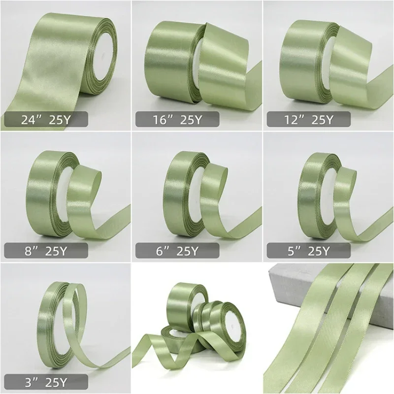 Ruban vert sauge de 25 mètres, - Men Accessories Bouquet avis et prix