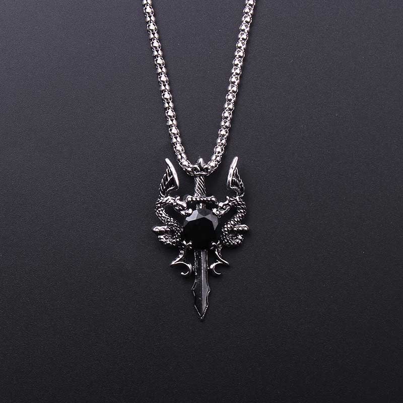 Collier croix double dragon en - Men Accessories Necklace avis et prix
