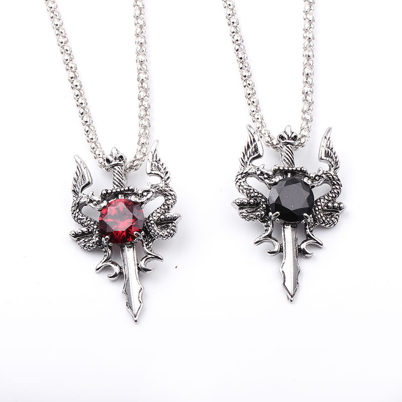 Collier croix double dragon en - Men Accessories Necklace avis et prix