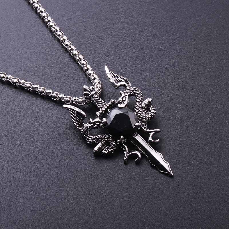 Collier croix double dragon en - Men Accessories Necklace avis et prix